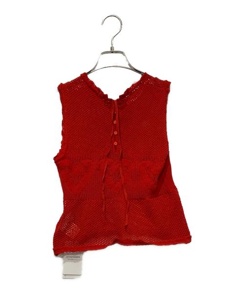 U by SPICK&SPAN（ユー バイ スピック＆スパン）U by SPICK&SPAN (ユー バイ スピック＆スパン) ハートメッシュニットトップス レッド サイズ:SIZE Free 未使用品の古着・服飾アイテム