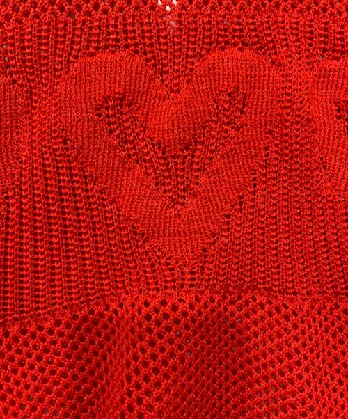 U by SPICK&SPAN（ユー バイ スピック＆スパン）U by SPICK&SPAN (ユー バイ スピック＆スパン) ハートメッシュニットトップス レッド サイズ:SIZE Free 未使用品の古着・服飾アイテム