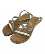 HERMESエルメス）の古着「クロスストラップサンダル」｜ベージュ×ホワイト