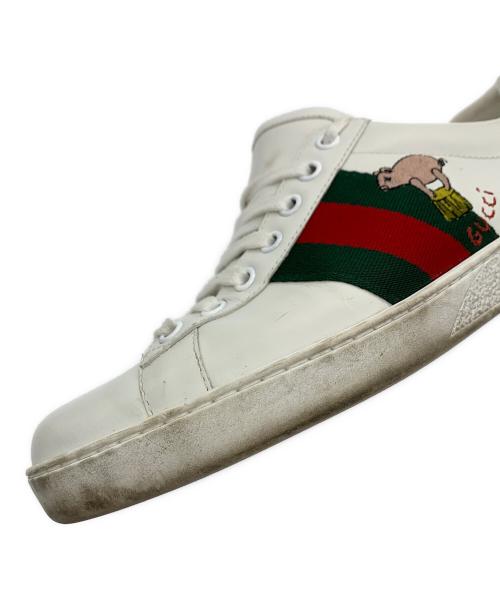 GUCCI（グッチ）GUCCI (グッチ) スニーカー ホワイト×グリーン サイズ:SIZE 5 1/2の古着・服飾アイテム