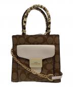 COACHコーチ）の古着「MINI PEPPER CROSSBODY」｜ブラウン×アイボリー