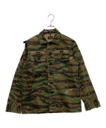WTAPS（ダブルタップス）の古着「ミリタリーシャツ　2017 SNEAK COLLECTION」｜グリーン×ブラック×ブラウン