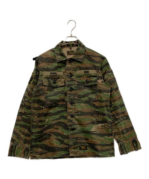 WTAPS（ダブルタップス）WTAPS (ダブルタップス) ミリタリーシャツ　2017 SNEAK COLLECTION グリーン×ブラック×ブラウン サイズ:SIZE 2の古着・服飾アイテム