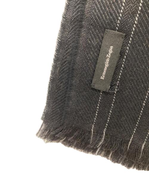 ERMENEGILDO ZEGNA（エルメネジルド・ゼニア）ERMENEGILDO ZEGNA (エルメネジルド・ゼニア) Ermenegildo Zegna　マフラー ブラックの古着・服飾アイテム