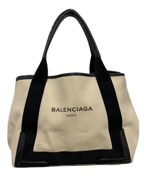 BALENCIAGA（バレンシアガ）BALENCIAGA (バレンシアガ) Navy カバ スモール ベージュ×ブラックの古着・服飾アイテム