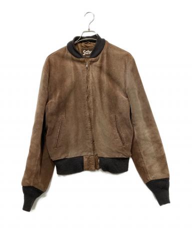 Schott　ショット　40　USA製　スエードジャケット　ブラウン　美品 中古・古着通販】Schott (ショット) スエードジャケット ブラウン