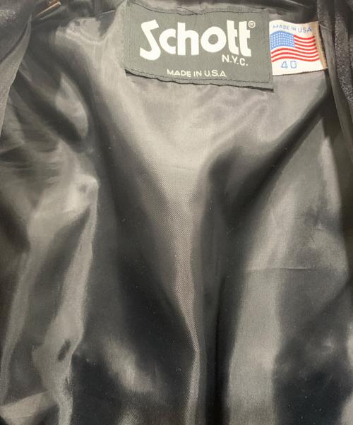 Schott（ショット）Schott (ショット) レザージャケット ブラック サイズ:SIZE 40の古着・服飾アイテム