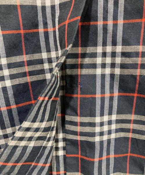 Burberry's（バーバリー）Burberry's (バーバリー) 金釦半袖シャツ ネイビー×レッド サイズ:11ARの古着・服飾アイテム