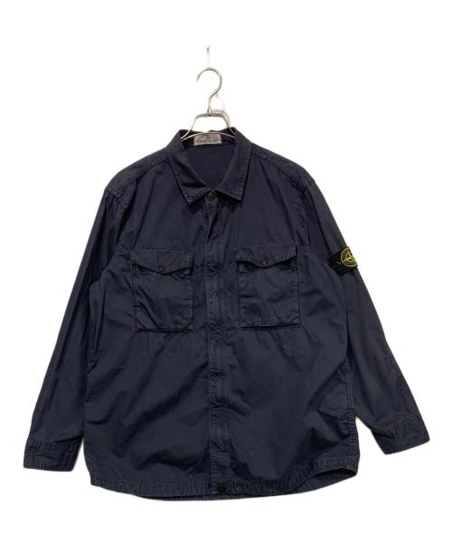 STONE ISLAND（ストーンアイランド）STONE ISLAND (ストーンアイランド) GARMENT DYED TWIN POCKET OVERSHIRT ネイビー サイズ:SIZE XXLの古着・服飾アイテム