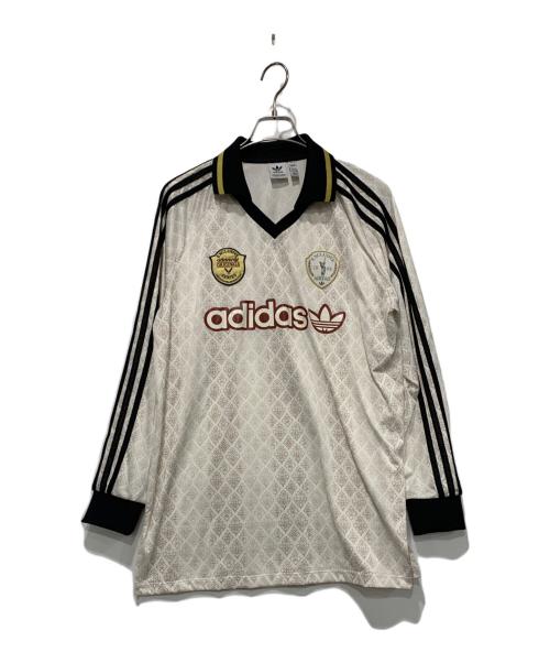 adidas（アディダス）adidas (アディダス) ゲームシャツ ホワイト×ブラック サイズ:SIZE XLの古着・服飾アイテム