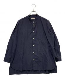 HUIS（ハウス）の古着「オーガニックコットンバンドカラーオーバーシャツ」｜ネイビー