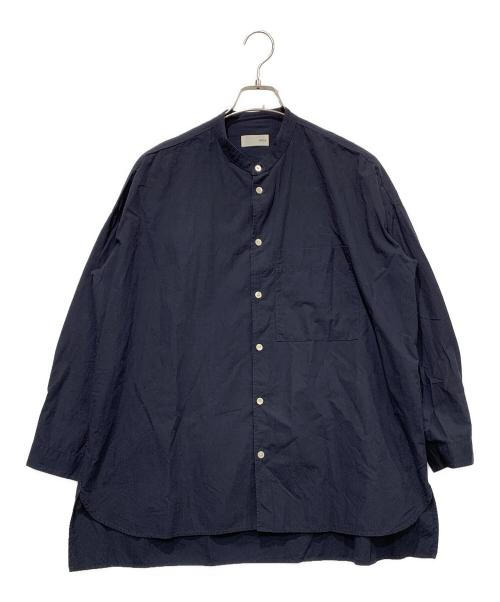 HUIS（ハウス）HUIS (ハウス) オーガニックコットンバンドカラーオーバーシャツ ネイビー サイズ:SIZE Freeの古着・服飾アイテム
