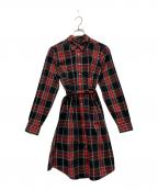 BROOKS BROTHERSブルックスブラザーズ）の古着「長袖ワンピース」｜レッド×ブラック