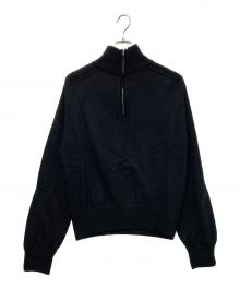 Vuja De（ヴジャデ）の古着「FRANK STRUCTURED HAIF-ZIP KNIT SWEATER」｜ブラック