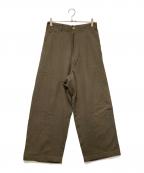 SIMPLY COMPLICATEDシンプリーコンプリケイティド）の古着「UNEVEN WOOL LOOSE TROUSERS」｜ブラウン