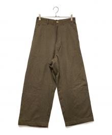 SIMPLY COMPLICATED（シンプリーコンプリケイティド）の古着「UNEVEN WOOL LOOSE TROUSERS」｜ブラウン