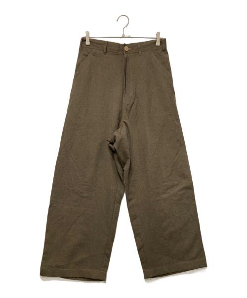 SIMPLY COMPLICATED（シンプリーコンプリケイティド）SIMPLY COMPLICATED (シンプリーコンプリケイティド) UNEVEN WOOL LOOSE TROUSERS ブラウン サイズ:SIZE 2の古着・服飾アイテム