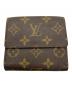 LOUIS VUITTON (ルイ ヴィトン) 三つ折り財布　モノグラム　ポルトモネ・ビエ カルトクレディ ブラウン：12000円