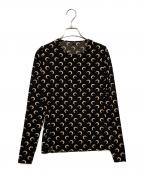 MARINE SERREマリーンセル）の古着「ロングスリーブカットソー」｜ブラック×ベージュ