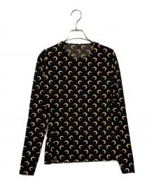 MARINE SERRE（マリーンセル）の古着「ロングスリーブカットソー」｜ブラック×ベージュ