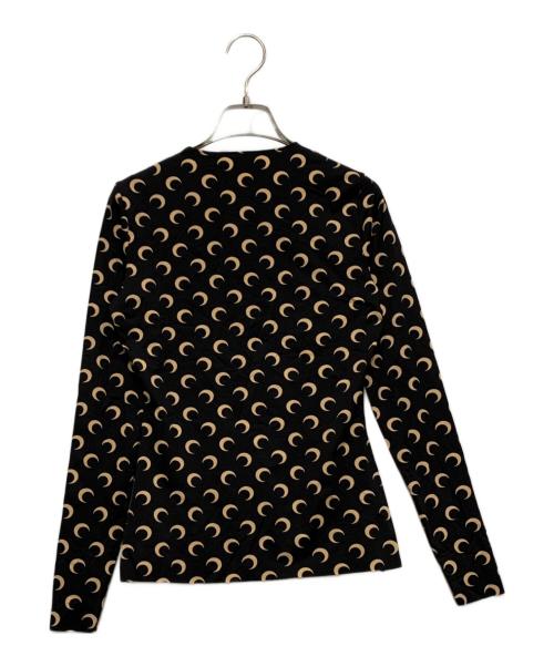 MARINE SERRE（マリーンセル）MARINE SERRE (マリーンセル) ロングスリーブカットソー ブラック×ベージュ サイズ:SIZE Lの古着・服飾アイテム