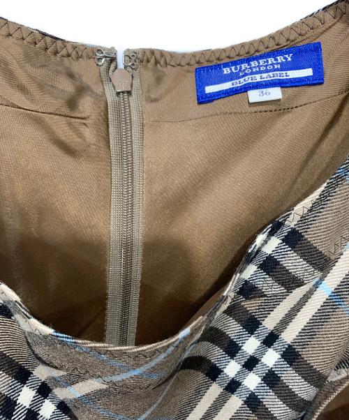 BURBERRY BLUE LABEL（バーバリー ブルー レーベル）BURBERRY BLUE LABEL (バーバリー ブルー レーベル) ノースリーブワンピース ブラウン サイズ:SIZE 36の古着・服飾アイテム