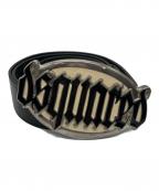 DSQUARED2ディースクエアード）の古着「ロゴバックルレザーベルト」｜ブラック