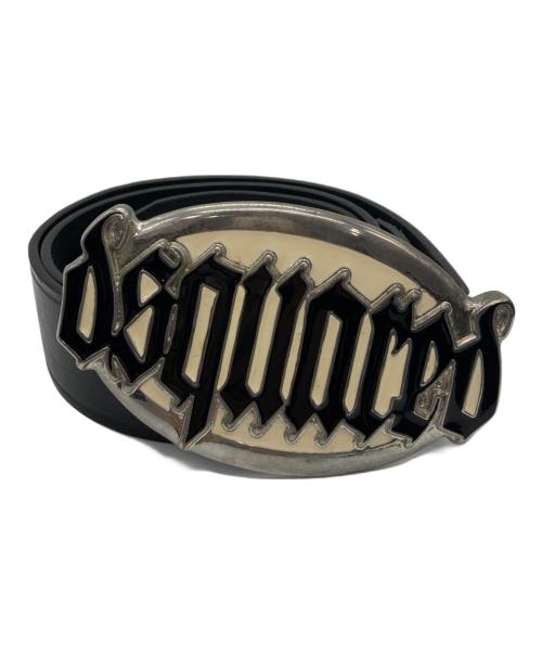DSQUARED2（ディースクエアード）DSQUARED2 (ディースクエアード) ロゴバックルレザーベルト ブラックの古着・服飾アイテム