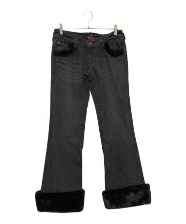 9090 デニムパンツ ブラック Lサイズ 中古・古着通販】9090 (9090) ローライズデニムパンツ ブラック サイズ