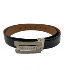 BVLGARI（ブルガリ）の古着「スクエアバックル　ベルト」｜ブラック