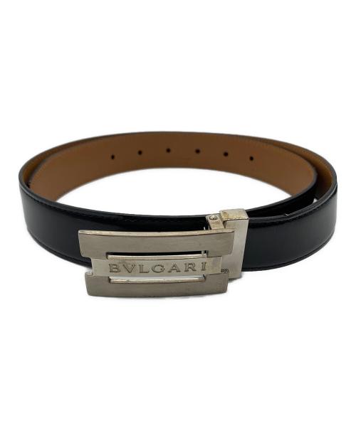 BVLGARI（ブルガリ）BVLGARI (ブルガリ) スクエアバックル　ベルト ブラックの古着・服飾アイテム