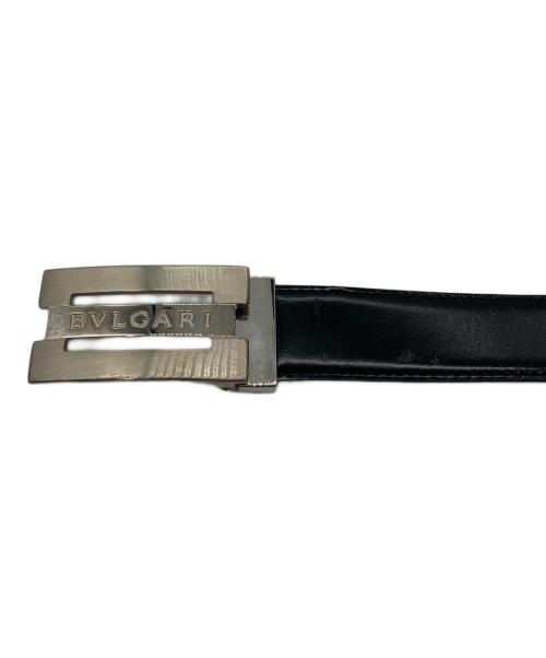 BVLGARI（ブルガリ）BVLGARI (ブルガリ) スクエアバックル　ベルト ブラックの古着・服飾アイテム