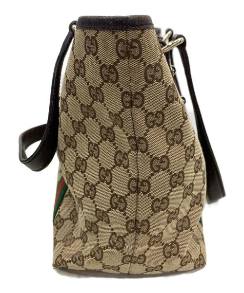 GUCCI（グッチ）GUCCI (グッチ) キャンバストートバッグ ブラウンの古着・服飾アイテム