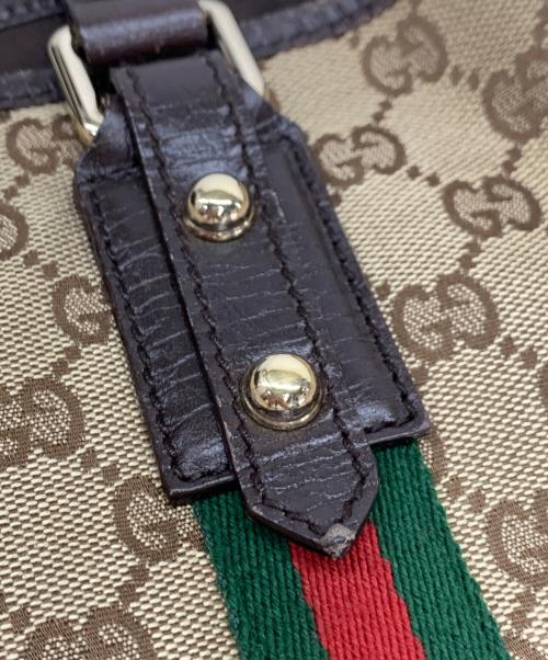 GUCCI（グッチ）GUCCI (グッチ) キャンバストートバッグ ブラウンの古着・服飾アイテム