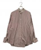 maison kitsuneメゾンキツネ）の古着「スタンドカラーシャツ」｜レッド×ホワイト