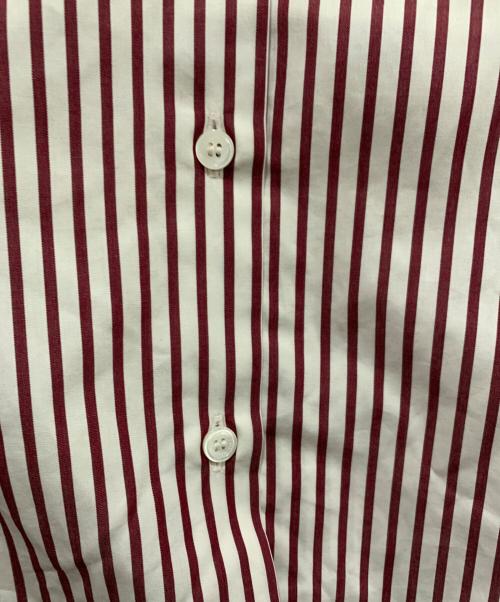 maison kitsune（メゾンキツネ）maison kitsune (メゾンキツネ) スタンドカラーシャツ レッド×ホワイト サイズ:SIZE Sの古着・服飾アイテム
