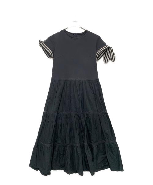 BORDERS at BALCONY（ボーダーズアットバルコニー）BORDERS at BALCONY (ボーダーズアットバルコニー) 半袖ワンピース ネイビー サイズ:SIZE 36の古着・服飾アイテム