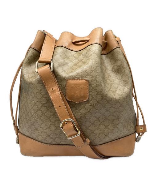 CELINE（セリーヌ）CELINE (セリーヌ) 巾着ショルダーバッグ ベージュの古着・服飾アイテム