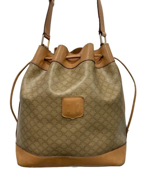 CELINE（セリーヌ）CELINE (セリーヌ) 巾着ショルダーバッグ ベージュの古着・服飾アイテム