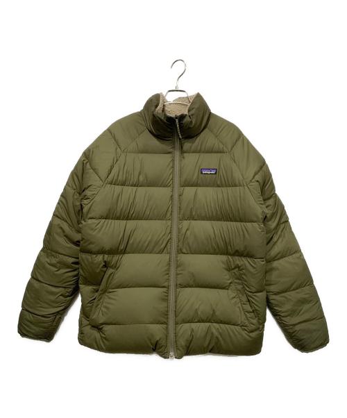 Patagonia（パタゴニア）Patagonia (パタゴニア) リバーシブルサイレントダウンジャケット グリーン×ベージュ サイズ:SIZE Lの古着・服飾アイテム