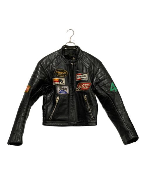 VANSON（バンソン）VANSON (バンソン) TCライダースジャケット ブラック サイズ:SIZE 38の古着・服飾アイテム