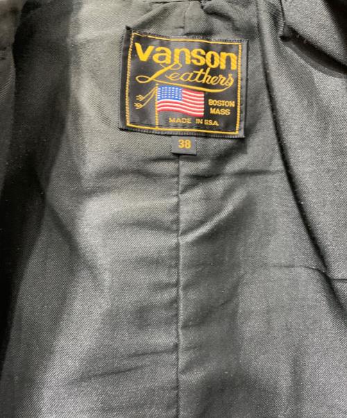 VANSON（バンソン）VANSON (バンソン) TCライダースジャケット ブラック サイズ:SIZE 38の古着・服飾アイテム