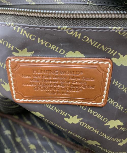 HUNTING WORLD（ハンティングワールド）HUNTING WORLD (ハンティングワールド) ボストンバッグ カーキ×ブラウンの古着・服飾アイテム