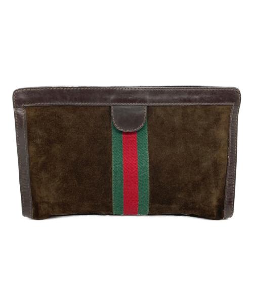 GUCCI（グッチ）GUCCI (グッチ) クラッチバッグ ブラウンの古着・服飾アイテム
