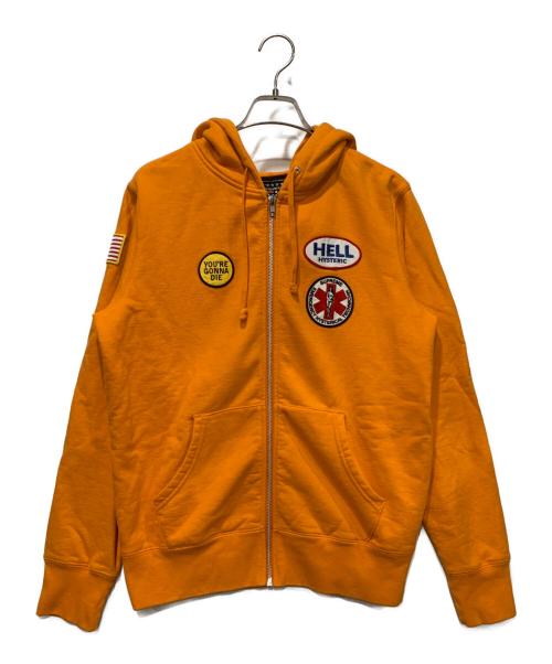 Hysteric Glamour（ヒステリックグラマー）Hysteric Glamour (ヒステリックグラマー) SUPREME (シュプリーム) Patches Zip Up Sweatshirt オレンジ サイズ:SIZE Sの古着・服飾アイテム