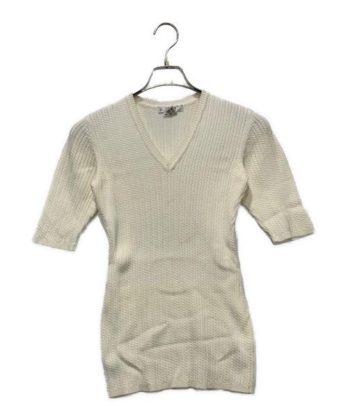 CELINE（セリーヌ）CELINE (セリーヌ) 薄手ニット ホワイト サイズ:SIZE 36の古着・服飾アイテム