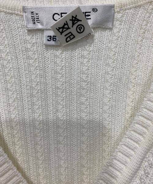 CELINE（セリーヌ）CELINE (セリーヌ) 薄手ニット ホワイト サイズ:SIZE 36の古着・服飾アイテム