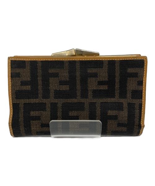 FENDI（フェンディ）FENDI (フェンディ) がま口2つ折り財布 ブラウンの古着・服飾アイテム