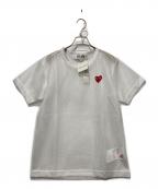 PLAY COMME des GARCONSプレイコムデギャルソン）の古着「REDエンブレムメッシュTシャツ」｜ホワイト