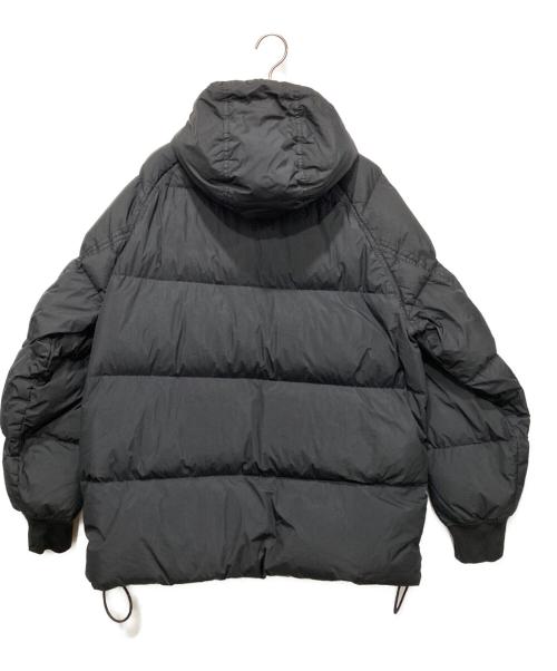 STONE ISLAND（ストーンアイランド）STONE ISLAND (ストーンアイランド) ガーメントダイナイロンレップスフーデッドダウンジャケット ブラック サイズ:Ｌの古着・服飾アイテム